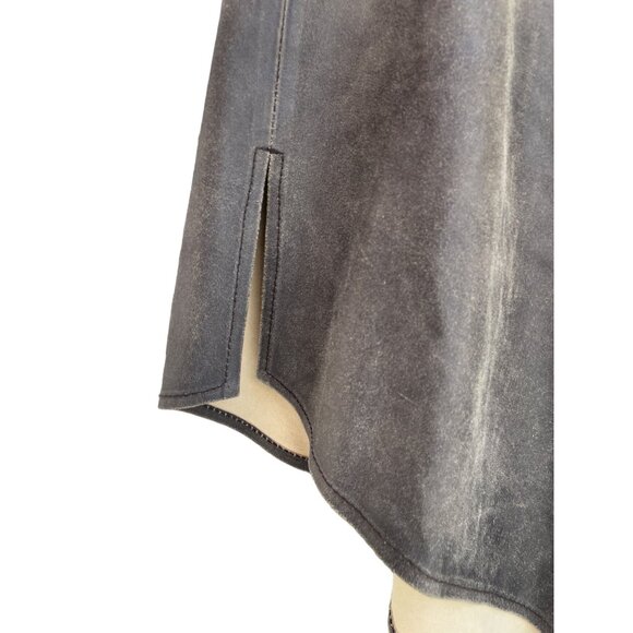 Ann Demeulemeester Women's 39.5 in Waist / Size 42 Asymmetrical Leather Skirt - Picture 5 of 10